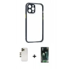 MARSİLYAN™- iPhone 12 Pro Kılıf Nova Asil Özel Seri - Şeffaf 360 Full Body Arka Koruyucu + Shine Kamera Lens - GD