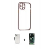 MARSİLYAN™- iPhone 12 Pro Kılıf Nova Asil Özel Seri - Şeffaf 360 Full Body Arka Koruyucu + Shine Kamera Lens - GS