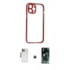 MARSİLYAN™- iPhone 12 Pro Kılıf Nova Asil Özel Seri - Şeffaf 360 Full Body Arka Koruyucu + Shine Kamera Lens - GS