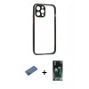 MARSİLYAN™- iPhone 12 Pro Kılıf Nova Asil Özel Seri - Şeffaf 360 Full Body Arka Koruyucu + Shine Kamera Lens Koruma Cam - GD