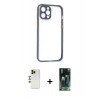 MARSİLYAN™- iPhone 12 Pro Kılıf Nova Asil Özel Seri - Şeffaf 360 Full Body Arka Koruyucu + Shine Kamera Lens - GD