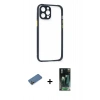 MARSİLYAN™- iPhone 12 Pro Kılıf Nova Asil Özel Seri - Şeffaf 360 Full Body Arka Koruyucu + Shine Kamera Lens Koruma Cam - GD