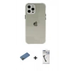 MARSİLYAN™- iPhone 12 Pro Kılıf Nova Asil Özel Seri - Şeffaf Uv Polymer Nano Ekran Koruyucu + Shine Kamera Lens Koruma Cam - GD