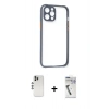 MARSİLYAN™- iPhone 12 Pro Kılıf Nova Asil Özel Seri - Şeffaf Uv Polymer Nano Ekran Koruyucu + Shine Kamera Lens - GS