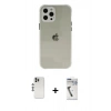MARSİLYAN™- iPhone 12 Pro Kılıf Nova Asil Özel Seri - Şeffaf Uv Polymer Nano Ekran Koruyucu + Shine Kamera Lens - GS