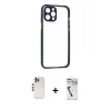 MARSİLYAN™- iPhone 12 Pro Kılıf Nova Asil Özel Seri - Şeffaf Uv Polymer Nano Ekran Koruyucu + Shine Kamera Lens - GS