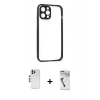 MARSİLYAN™- iPhone 12 Pro Kılıf Nova Asil Özel Seri - Şeffaf Uv Polymer Nano Ekran Koruyucu + Shine Kamera Lens - GS