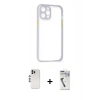 MARSİLYAN™- iPhone 12 Pro Kılıf Nova Asil Özel Seri - Şeffaf Uv Polymer Nano Ekran Koruyucu + Shine Kamera Lens - GS