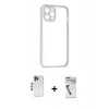 MARSİLYAN™- iPhone 12 Pro Kılıf Nova Asil Özel Seri - Şeffaf Uv Polymer Nano Ekran Koruyucu + Shine Kamera Lens - MI