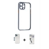 MARSİLYAN™- iPhone 12 Pro Kılıf Nova Asil Özel Seri - Şeffaf Uv Polymer Nano Ekran Koruyucu + Shine Kamera Lens - MI