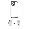 MARSİLYAN™- iPhone 12 Pro Kılıf Nova Asil Özel Seri - Şeffaf Uv Polymer Nano Ekran Koruyucu + Shine Kamera Lens - MI