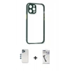 MARSİLYAN™- iPhone 12 Pro Kılıf Nova Asil Özel Seri - Şeffaf Uv Polymer Nano Ekran Koruyucu + Shine Kamera Lens - MI