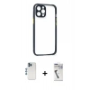 MARSİLYAN™- iPhone 12 Pro Kılıf Nova Asil Özel Seri - Şeffaf Uv Polymer Nano Ekran Koruyucu + Shine Kamera Lens - MI