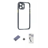 MARSİLYAN™- iPhone 12 Pro Kılıf Nova Asil Özel Seri - Şeffaf Uv Polymer Nano Ekran Koruyucu + Metal Kamera Lens Koruma Cam - GD