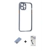 MARSİLYAN™- iPhone 12 Pro Kılıf Nova Asil Özel Seri - Şeffaf Uv Polymer Nano Ekran Koruyucu + Metal Kamera Lens Koruma Cam - KUYL