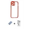 MARSİLYAN™- iPhone 12 Pro Kılıf Nova Asil Özel Seri - Şeffaf Uv Polymer Nano Ekran Koruyucu + Metal Kamera Lens Koruma Cam - KUYL