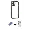 MARSİLYAN™- iPhone 12 Pro Kılıf Nova Asil Özel Seri - Şeffaf Uv Polymer Nano Ekran Koruyucu + Metal Kamera Lens Koruma Cam - GD