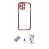 MARSİLYAN™- iPhone 12 Pro Kılıf Nova Asil Özel Seri - Şeffaf Uv Polymer Nano Ekran Koruyucu + Metal Kamera Lens Koruma Cam - KUYL