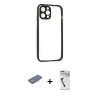 MARSİLYAN™- iPhone 12 Pro Kılıf Nova Asil Özel Seri - Şeffaf Uv Polymer Nano Ekran Koruyucu + Renkli Kamera Lens Koruma Cam - PE