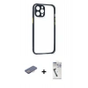 MARSİLYAN™- iPhone 12 Pro Kılıf Nova Asil Özel Seri - Şeffaf Uv Polymer Nano Ekran Koruyucu + Renkli Kamera Lens Koruma Cam - PE