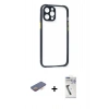 MARSİLYAN™- iPhone 12 Pro Kılıf Nova Asil Özel Seri - Şeffaf Uv Polymer Nano Ekran Koruyucu + Renkli Kamera Lens Koruma Cam - TU