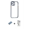 MARSİLYAN™- iPhone 12 Pro Kılıf Nova Asil Özel Seri - Şeffaf Uv Polymer Nano Ekran Koruyucu + Shine Kamera Lens Koruma Cam - GS