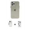 MARSİLYAN™- iPhone 12 Pro Kılıf Nova Asil Özel Seri - Şeffaf Uv Polymer Nano Ekran Koruyucu + Shine Kamera Lens - GD