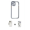 MARSİLYAN™- iPhone 12 Pro Kılıf Nova Asil Özel Seri - Şeffaf Uv Polymer Nano Ekran Koruyucu + Shine Kamera Lens - GD