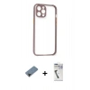 MARSİLYAN™- iPhone 12 Pro Kılıf Nova Asil Özel Seri - Şeffaf Uv Polymer Nano Ekran Koruyucu + Shine Kamera Lens Koruma Cam - SH