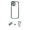 MARSİLYAN™- iPhone 12 Pro Kılıf Nova Asil Özel Seri - Şeffaf Uv Polymer Nano Ekran Koruyucu + Shine Kamera Lens Koruma Cam - SH