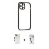 MARSİLYAN™- iPhone 12 Pro Kılıf Nova Asil Özel Seri - Şeffaf Uv Polymer Nano Ekran Koruyucu + Shine Kamera Lens - GD