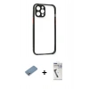 MARSİLYAN™- iPhone 12 Pro Kılıf Nova Asil Özel Seri - Şeffaf Uv Polymer Nano Ekran Koruyucu + Shine Kamera Lens Koruma Cam - GS