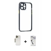 MARSİLYAN™- iPhone 12 Pro Kılıf Nova Asil Özel Seri - Şeffaf Uv Polymer Nano Ekran Koruyucu + Shine Kamera Lens - GD