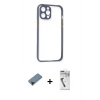 MARSİLYAN™- iPhone 12 Pro Kılıf Nova Asil Özel Seri - Şeffaf Uv Polymer Nano Ekran Koruyucu + Shine Kamera Lens Koruma Cam - SH