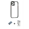 MARSİLYAN™- iPhone 12 Pro Kılıf Nova Asil Özel Seri - Şeffaf Uv Polymer Nano Ekran Koruyucu + Shine Kamera Lens Koruma Cam - SH