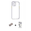 MARSİLYAN™- iPhone 12 Pro Kılıf Nova Asil Özel Seri - Şeffaf Uv Polymer Nano Ekran Koruyucu + Shine Kamera Lens Koruma Cam - SABE