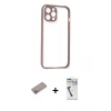 MARSİLYAN™- iPhone 12 Pro Kılıf Nova Asil Özel Seri - Şeffaf Uv Polymer Nano Ekran Koruyucu + Shine Kamera Lens Koruma Cam - SABE