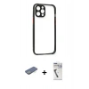 MARSİLYAN™- iPhone 12 Pro Kılıf Nova Asil Özel Seri - Şeffaf Uv Polymer Nano Ekran Koruyucu + Renkli Kamera Lens Koruma Cam - YL