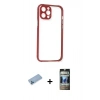MARSİLYAN™- iPhone 12 Pro Kılıf Nova Asil Özel Seri - Siyah 34D Hayalet Izgaralı Cam + Shine Kamera Lens Koruma Cam - MI