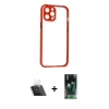 MARSİLYAN™- iPhone 12 Pro Kılıf Nova Asil Özel Seri - Siyah 360 Mat Full Body Arka Koruyucu + Kamera Lens Koruma Cam - SF