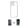 MARSİLYAN™- iPhone 12 Pro Kılıf Nova Asil Özel Seri - Siyah 360 Mat Full Body Arka Koruyucu + Neon Fosforlu Kamera Lens - MI