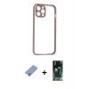 MARSİLYAN™- iPhone 12 Pro Kılıf Nova Asil Özel Seri - Siyah 360 Mat Full Body Arka Koruyucu + Metal Kamera Lens Koruma Cam - KUYL