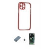 MARSİLYAN™- iPhone 12 Pro Kılıf Nova Asil Özel Seri - Siyah 360 Mat Full Body Arka Koruyucu + Metal Kamera Lens Koruma Cam - GS