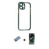 MARSİLYAN™- iPhone 12 Pro Kılıf Nova Asil Özel Seri - Siyah 360 Mat Full Body Arka Koruyucu + Shine Kamera Lens Koruma Cam - PE