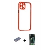 MARSİLYAN™- iPhone 12 Pro Kılıf Nova Asil Özel Seri - Siyah 360 Mat Full Body Arka Koruyucu + Renkli Kamera Lens Koruma Cam - MI