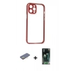 MARSİLYAN™- iPhone 12 Pro Kılıf Nova Asil Özel Seri - Siyah 360 Mat Full Body Arka Koruyucu + Renkli Kamera Lens Koruma Cam - SI