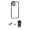 MARSİLYAN™- iPhone 12 Pro Kılıf Nova Asil Özel Seri - Siyah 360 Mat Full Body Arka Koruyucu + Shine Kamera Lens Koruma Cam - SABE