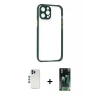 MARSİLYAN™- iPhone 12 Pro Kılıf Nova Asil Özel Seri - Siyah 360 Mat Full Body Arka Koruyucu + Shine Kamera Lens - MI