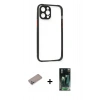 MARSİLYAN™- iPhone 12 Pro Kılıf Nova Asil Özel Seri - Siyah 360 Mat Full Body Arka Koruyucu + Shine Kamera Lens Koruma Cam - SABE