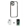 MARSİLYAN™- iPhone 12 Pro Kılıf Nova Asil Özel Seri - Siyah 360 Mat Full Body Arka Koruyucu + Shine Kamera Lens - MI